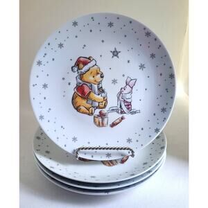 Plates-Salad/Dessert-Disney-Winnie the Pooh-Winnie and Piglet-Christmas-Set 4
